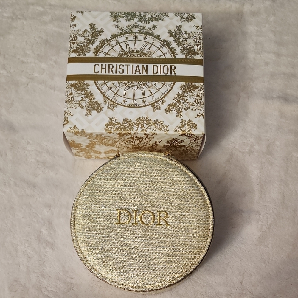 New Dior Gold Cosmetic Case With Vanity Mirror